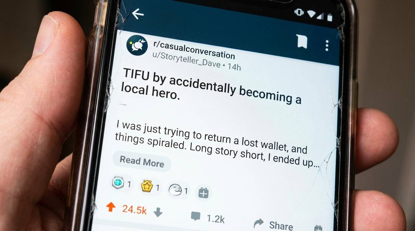 Reddit post structure showing authentic storytelling format with engagement indicators