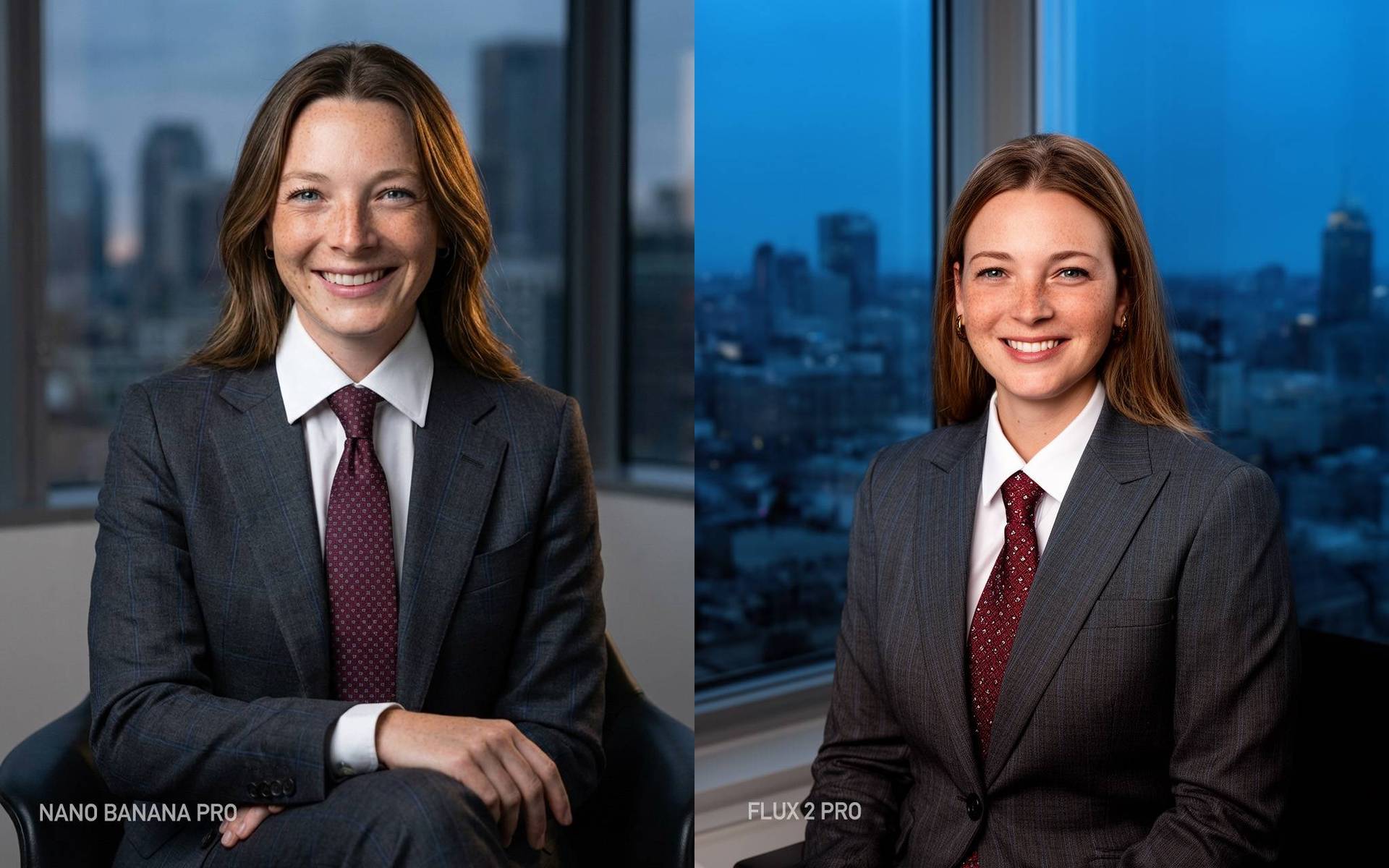 Portrait comparison showing identity accuracy differences between FLUX.2 and Nano Banana Pro