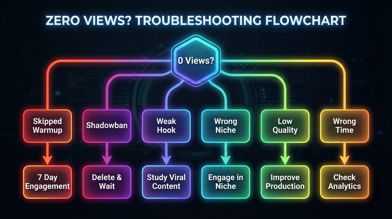Zero views cause and fix flowchart