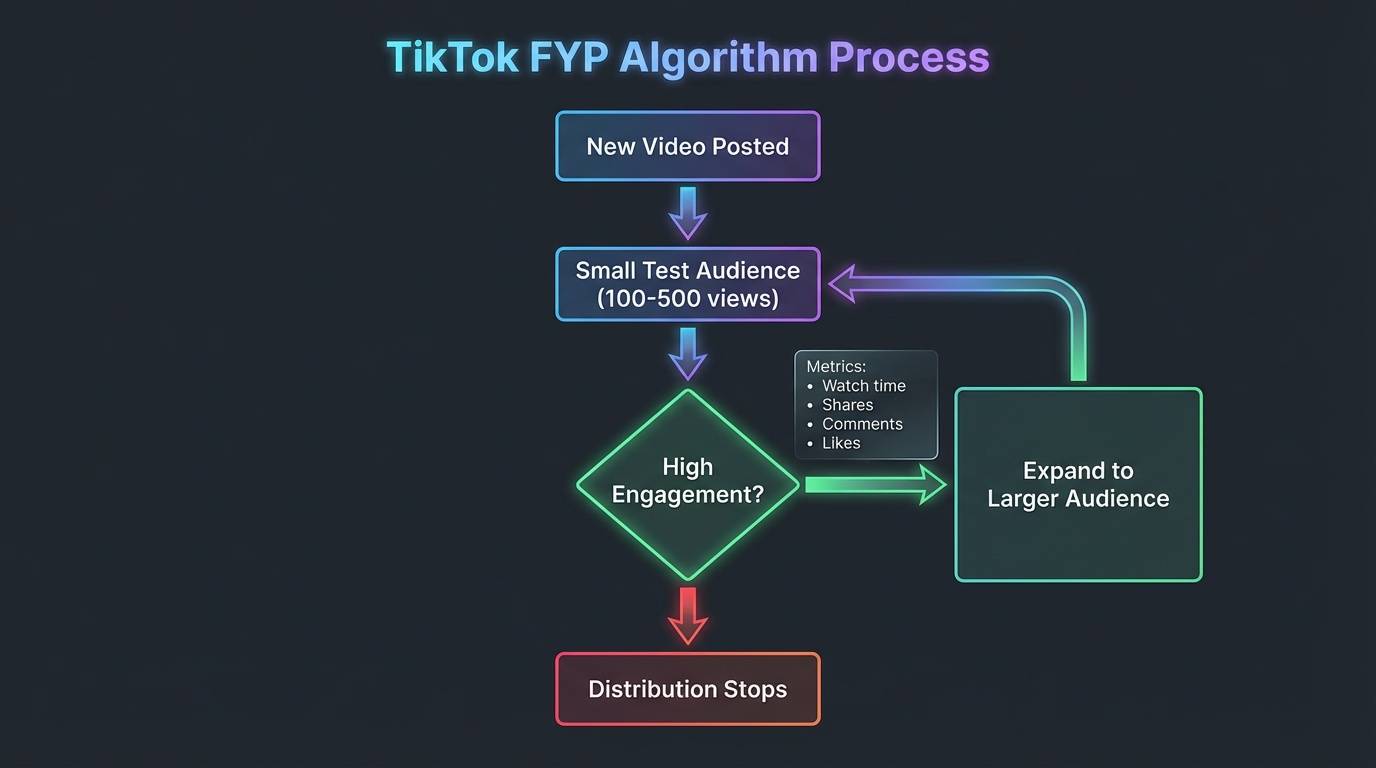 TikTok For You Page algorithm flow
