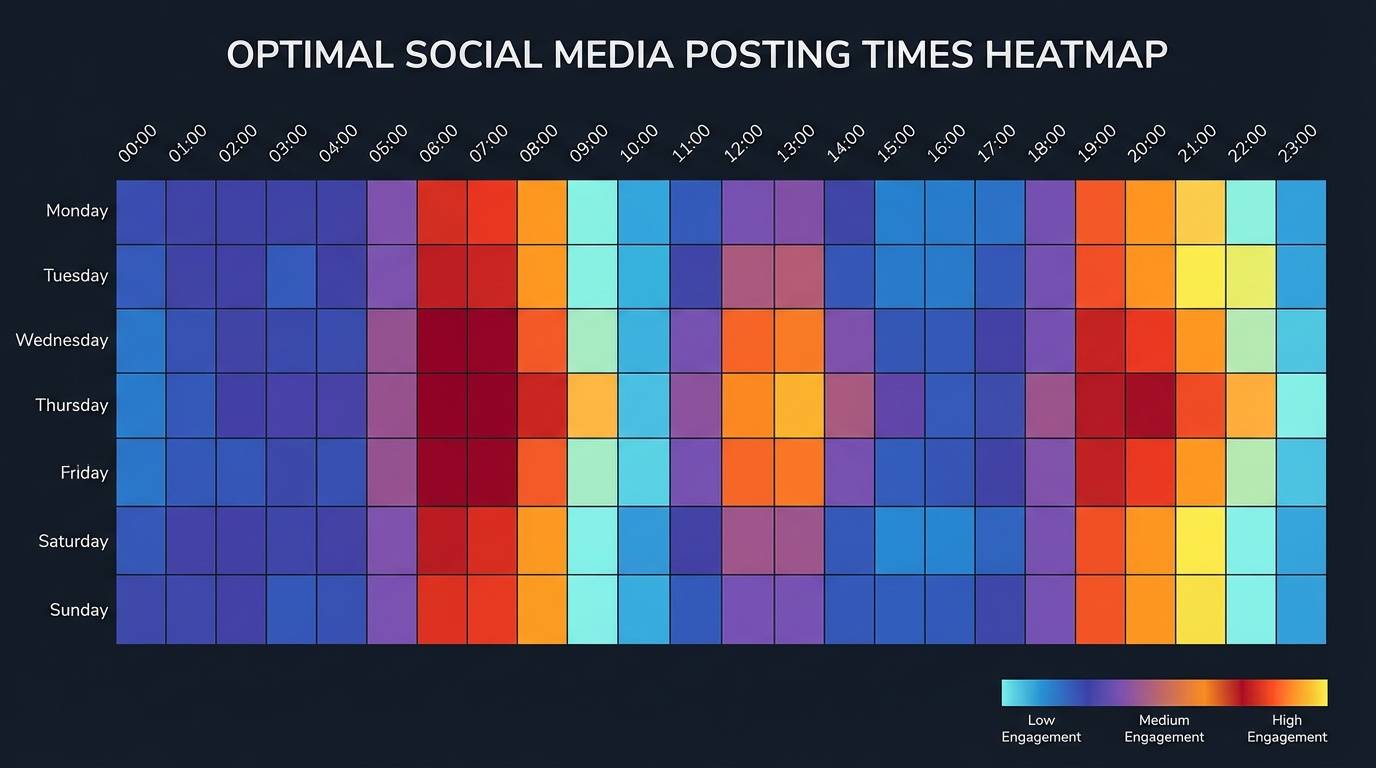 Optimal posting times heatmap