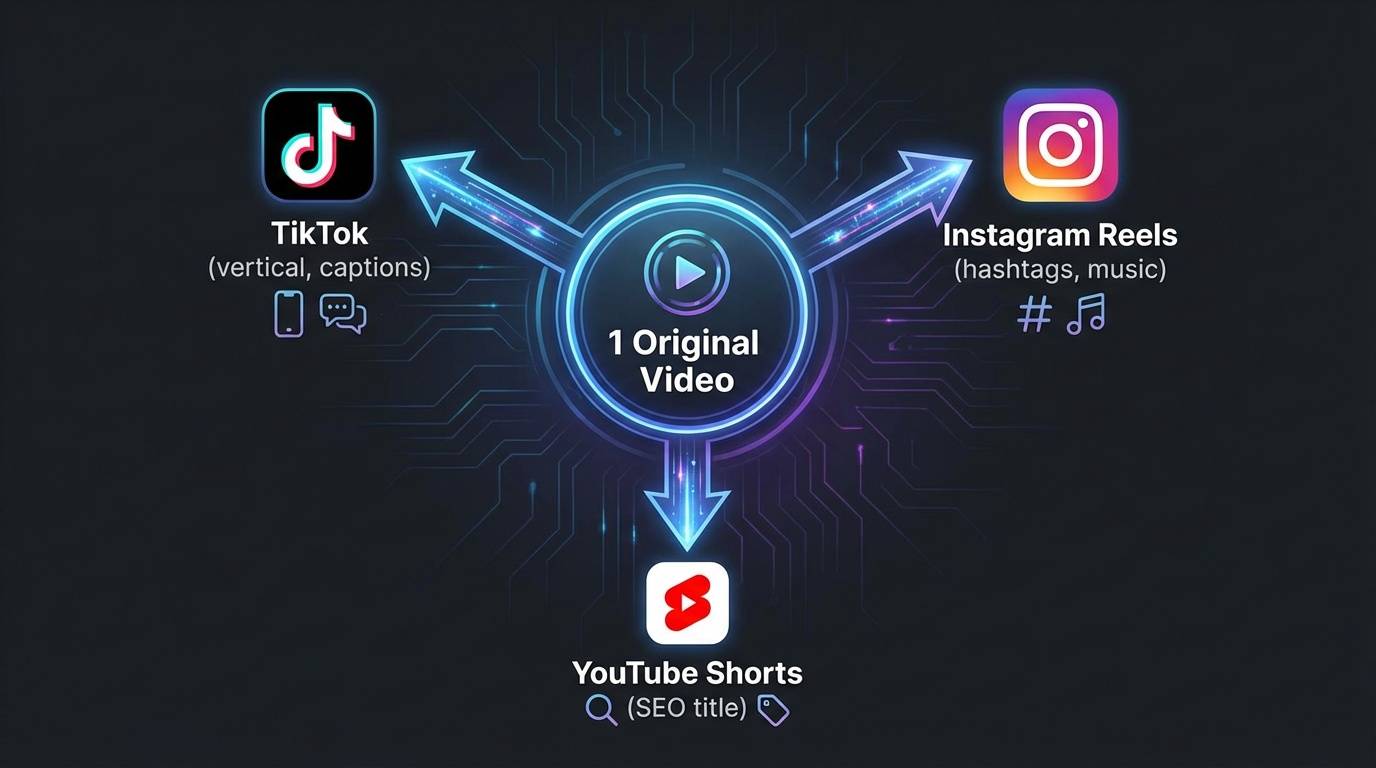 Multi-platform content repurposing flow
