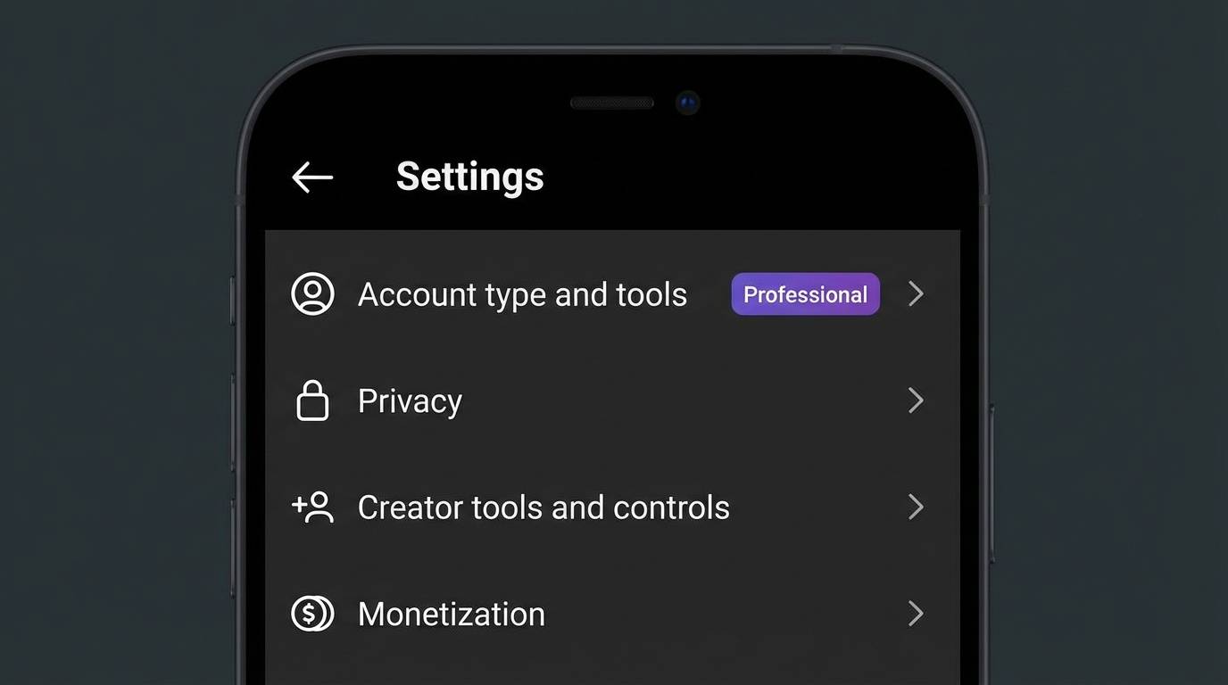 Instagram account settings